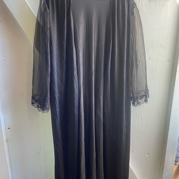 Vintage Annique by Rosa black satin three piece lounge nightwear set ladies med - Picture 15 of 15